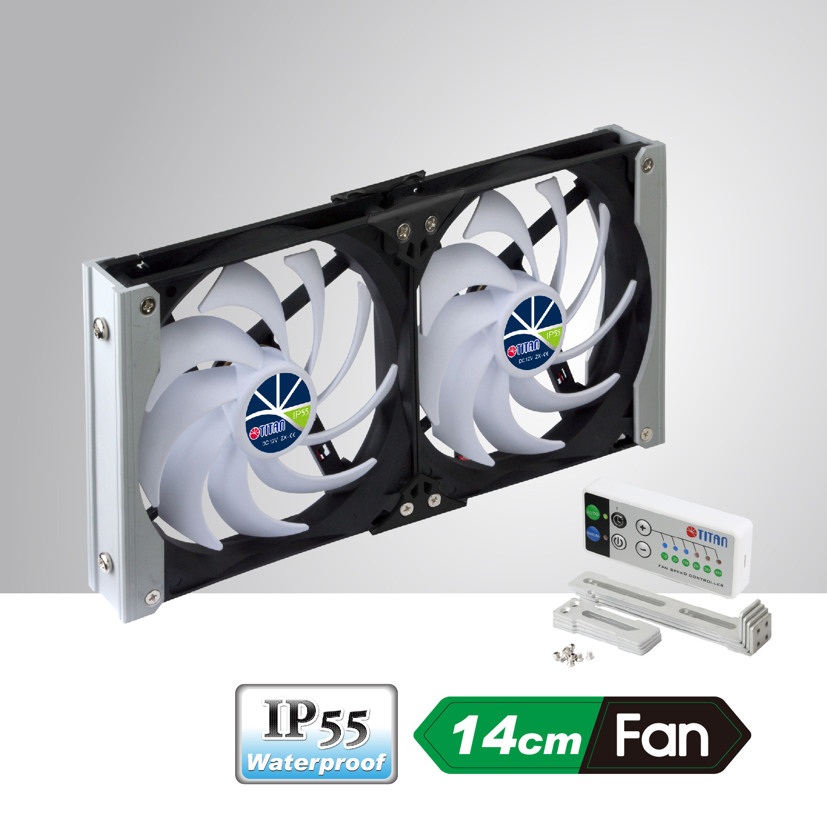 12 Volt Automatik Doppellüfter Kühlschranklüfter Ventilator Bedient