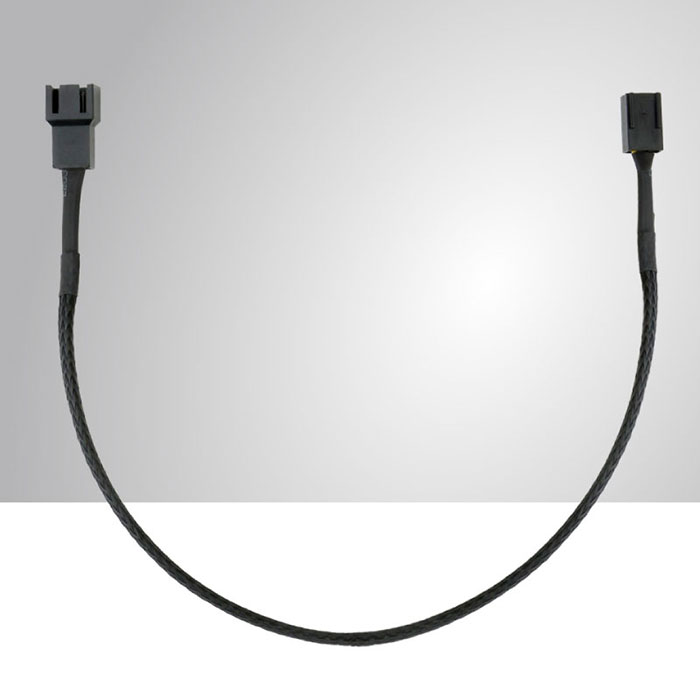 Câble d'extension de ventilateur de refroidissement tressé noir à 3