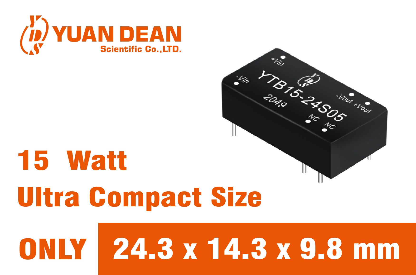 New ultra-compact 15W DC-DC converter release