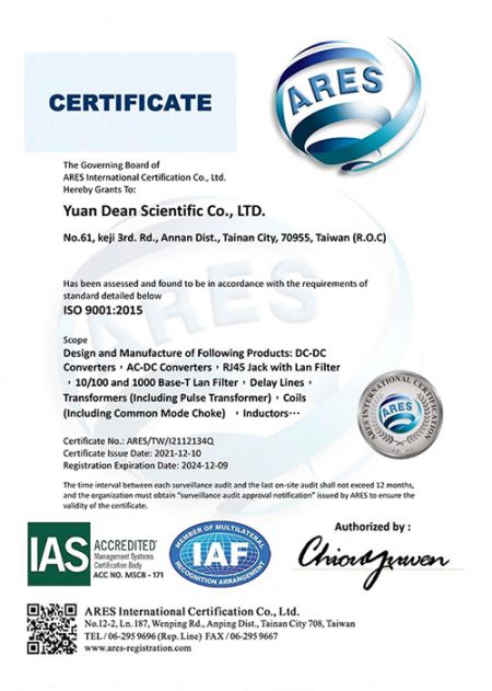 ISO 9001:2015 Certificate (YDS)