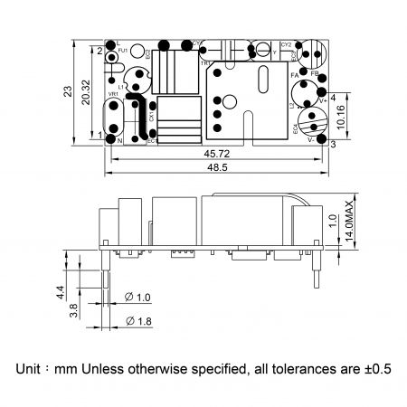 GB10M Series Markings and Dimensions