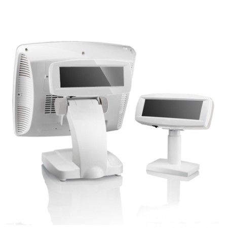 POS System with Glossy Customer Display in White