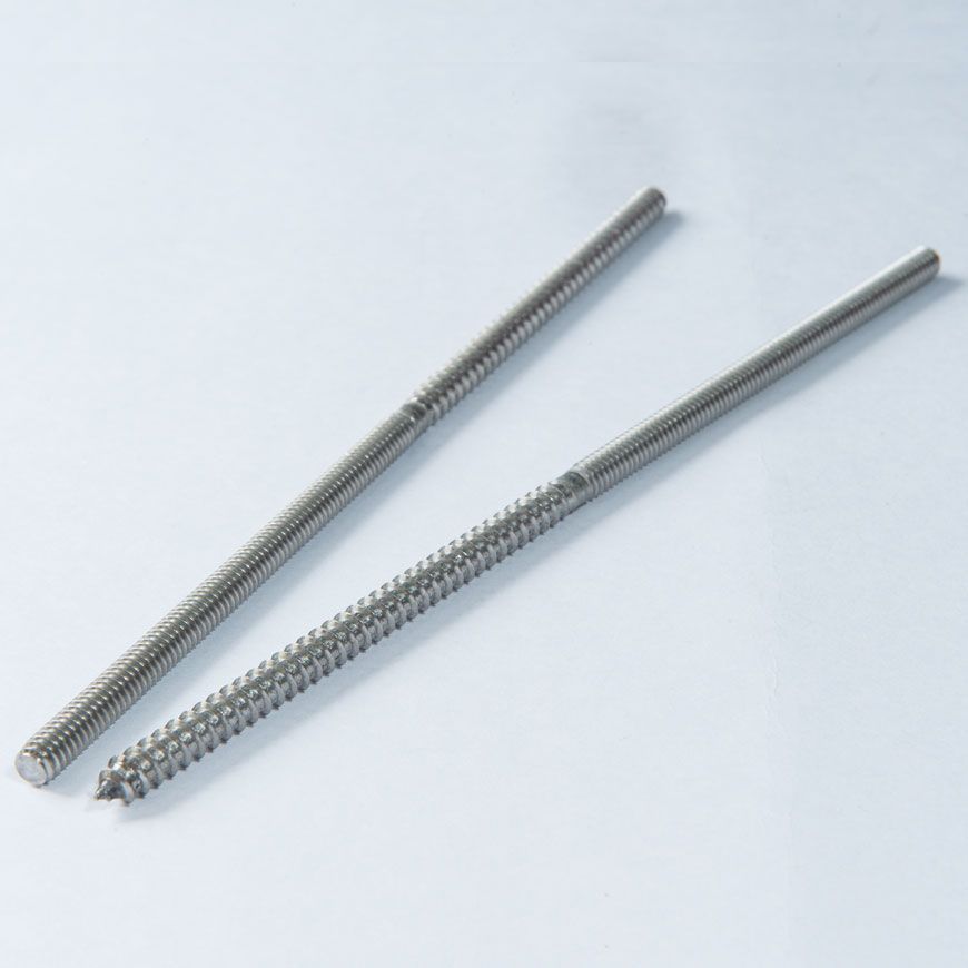 Double End Screw - Double End Screw, Single Side Machine Thread, Single Side Pointed Wood Thread