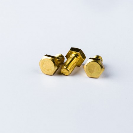 銅六角螺絲 - 依照DIN931規範鍛造銅六角螺絲搭配機械牙紋