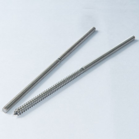 Double End Screw - Double End Screw, Single Side Machine Thread, Single Side Pointed Wood Thread