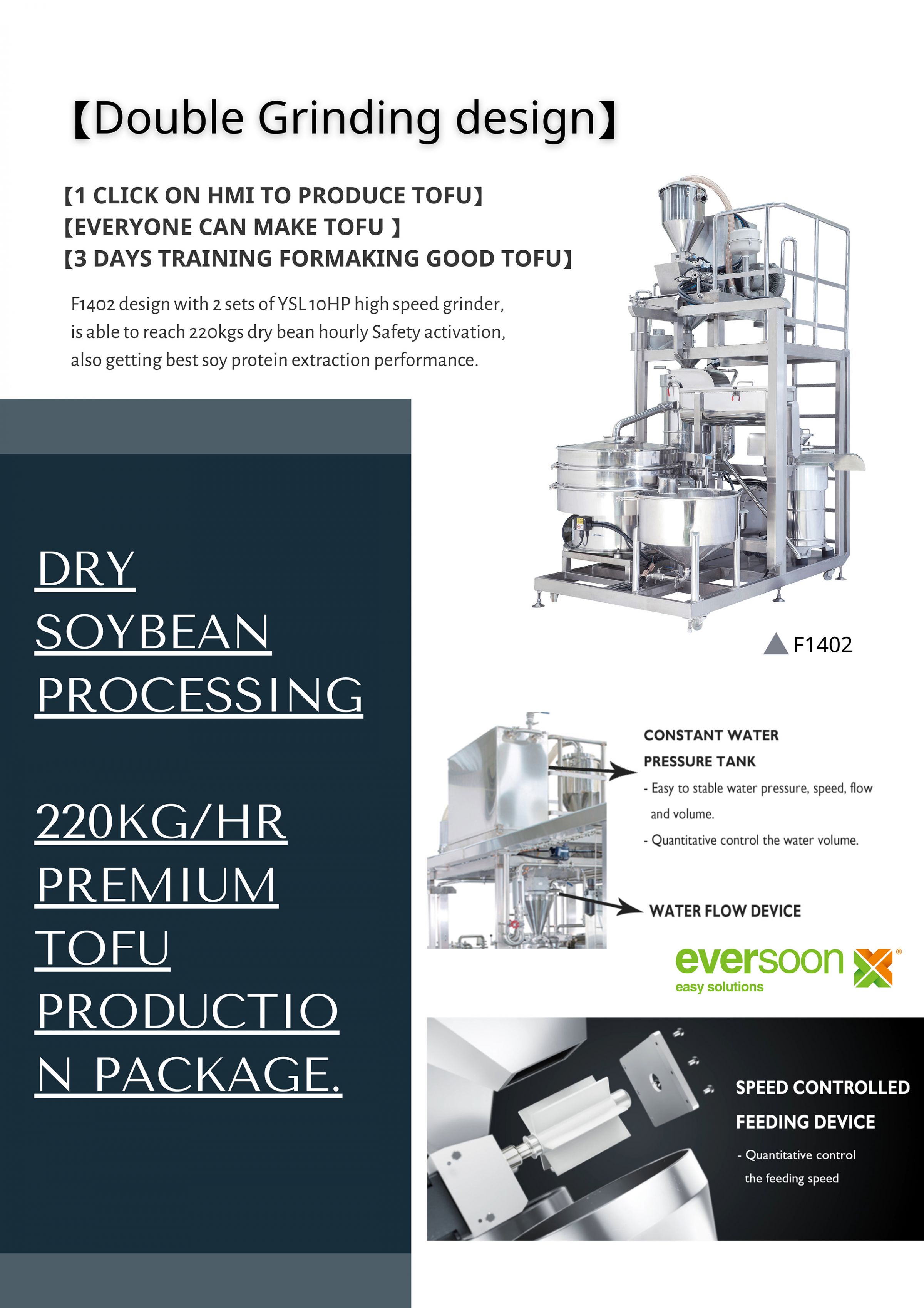 Machine de broyage et de séparation d'okara - Machine automatique de broyage  de soja et de séparation d'okara, Fabricant d'équipements de  transformation de soja basé à Taïwan depuis 1989