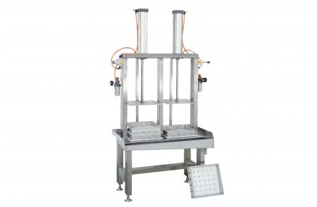 Double Presser of Tofu Pressing Machine - Double Presser of Tofu Pressing Machine is available to run with one operator only, you can easily estimate the output capacity, suitable for supermarket or for new business.
