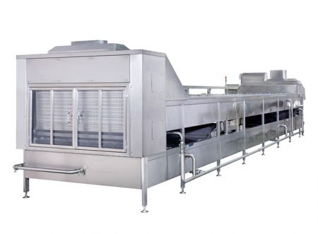 Two-Stage                              Pasteurizing & Cooling Conveyor Machine - Two-Stage Pasteurizing and Cooling Conveyor Machine, Secondary Pasteurization Machine, Continuous Water Pasteurization Machine, Bucket Type Boiling and Cooling Tanks, Spray Pasteurizer