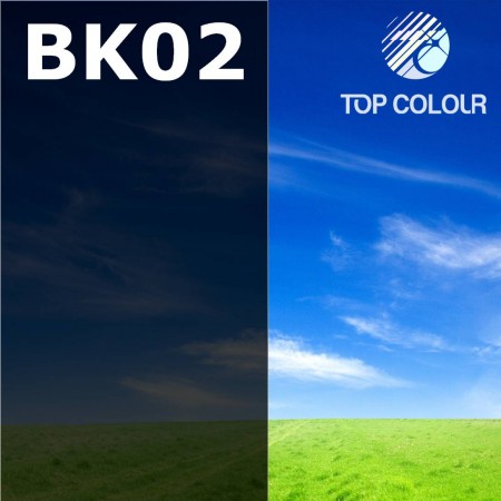 Película de privacidade para janela colorida PRETO 2% - Película de controle solar colorida BK02