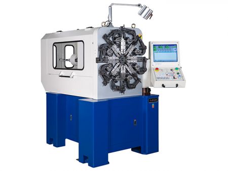 4-axis Cam Spring Machine - Wire-rotating Type - CNC620W with wire-rotating function helpful to produce difficult springs.