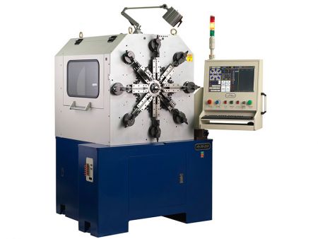 10-axis Camless Spring Machine - Basic Type - This spring machine is designed for fast and flexible switching between batches of mass production.
