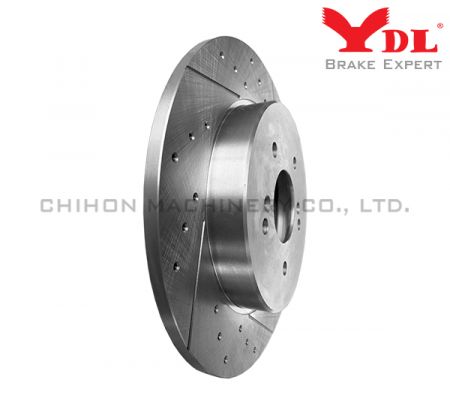 Performance Drilled Slotted Brake Disc for LUXGEN MPV M7 - LUXGEN MPV M7 drilled 40206-MP100.