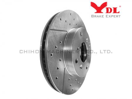 Performance Drilled Slotted Brake Disc for HONDA Accord 1998- - HONDA drilled Disc 45251S84A00.