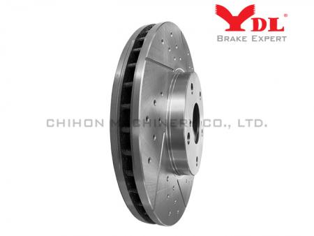 Performance Drilled Brake Disc for TOYOTA CAMRY and LEXUS ES 300 - TOYOTA drilled 43512-06030.
