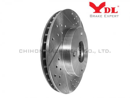 Performance Slotted Drilled Brake Disc for NISSAN 2005- - NISSAN drilled 40206-EE320.