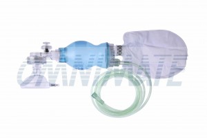 كيس أمبو PVC + قناع وسادة هوائية # 1-350 مل - جهاز الإنعاش PVC للرضع للاستخدام مرة واحدة + قناع وسادة الهواء رقم 1-300 مل