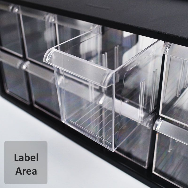 Label areas on each drawer