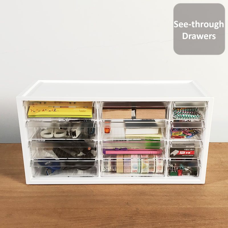 Transparent drawer for see through contents