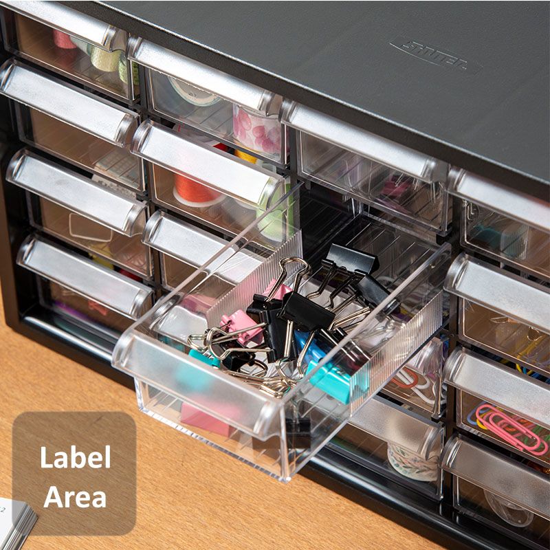 Label areas on each drawer