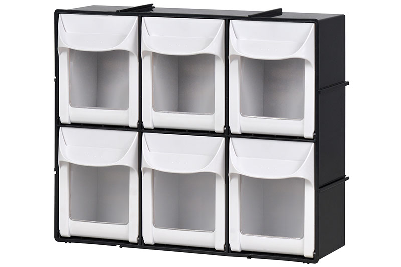 misura 5 colore nero Set 5 box contenitori di stoccaggio sovrapponibili Inbox 29 x 20 x 15 cm