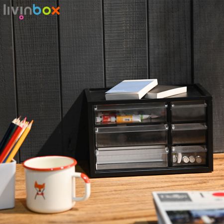 livinbox plastic storage box with multiple 6 drawers