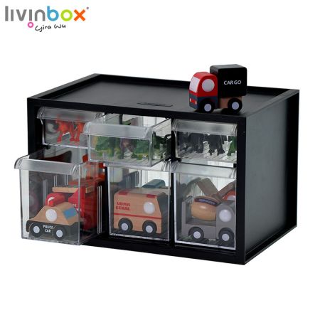 livinbox plastic storage box with 6 drawers