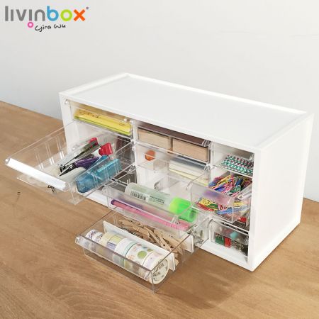 livinbox plastic storage organiser with 12 drawers