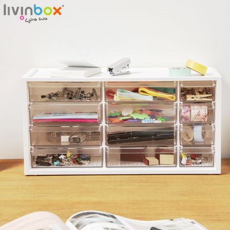 livinbox Plastic desktop storage container with 12 drawers