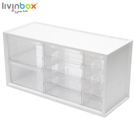 livinbox plastic storage box with multiple 10 clear drawers