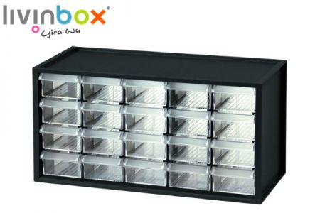 Middle plastic desktop organizer with 20 drawers - Middle plastic desktop organizer with 20 drawers