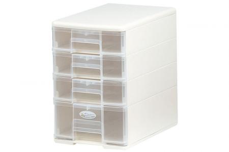 Pure B5 Accessories Tower with 4 Assorted Drawers - Pure B5 accessories tower with 4 assorted drawers in white.