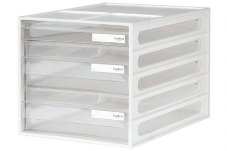 Ящики органайзера для рабочего стола Office с 3 ящиками - Вертикальное настольное хранилище для файлов с 3 ящиками белого цвета.