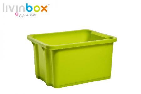 Small stackable and nesting storage bin, 7.5L - Small stackable and nesting storage bin without lid, 7.5L