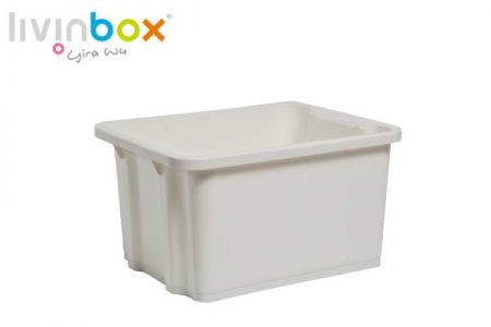 Large stackable and nesting storage bin, 28L