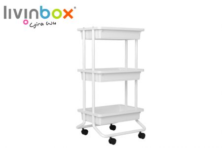3-Tier Rolling Cart, Tray without venting - 3-Tier Rolling Cart, Tray without venting
