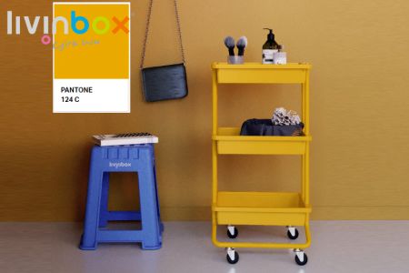 livinbox 3-tier rolling cart in yellow