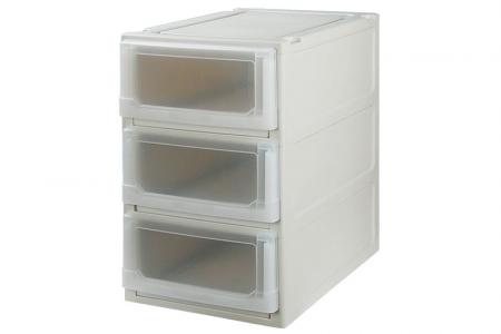 Box Drawer (Series 1) - Triple Tier - Triple tier box drawer (Series 1) in beige.