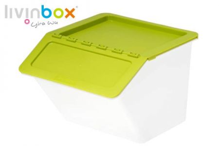 Plastique carré avec couvercle boîte de rangement conteneurs de collecte r