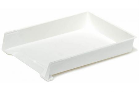 Stacking & Nesting Letter Tray - Stacking and nesting letter tray in white.
