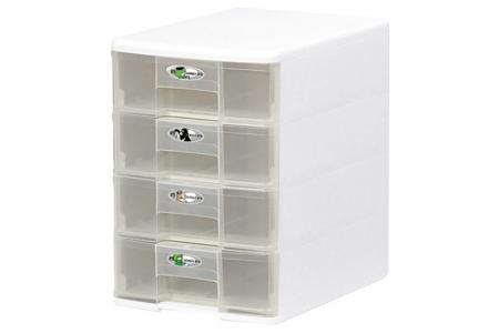 Tower Tidy with 4 Matching Square-Handle A4 Sized Drawers - Tower tidy with 4 matching square-handle A4-size drawers.