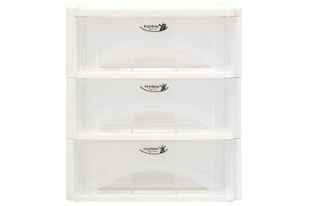 Tower Tidy with 3 Matching Wide Rainbow-Handle A4 Sized Drawers - Tower tidy with 3 matching wide rainbow-handle A4-size drawers.