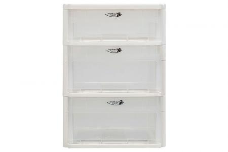 Large Tower Tidy with 3 Assorted Large-Handle A4 Sized Drawers - Large tower tidy with 3 assorted large-handle A4-size drawers.