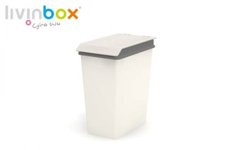 Small Recycle Bin with lid, 10L - Small recycle bin with lid (10L volume) in grey.