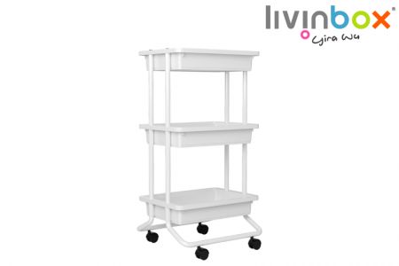 रोलिंग कार्ट - 3 tier rolling cart for kitchen, garden, livingroom