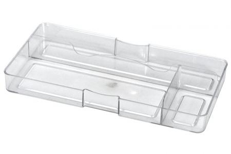Desk Drawer Tidy with 3 Compartments - Desk drawer tidy with 3 compartments in clear.