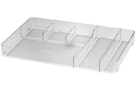 Desk Drawer Tidy with 6 Compartments - Desk drawer tidy with 6 compartments in clear.