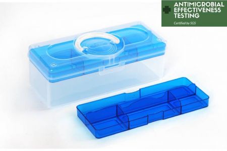 Portable Antibacterial Craft Organizer Box, 3.3 Liter - Portable antibacterial hobby storage box