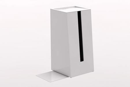 Tissue Holder with Bookend Function - Tissue holder with bookend function in white.