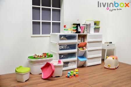 Deposito di giocattoli - Scrivania per bambini, sedia portaoggetti, cestino per giocattoli, organizer per giocattoli