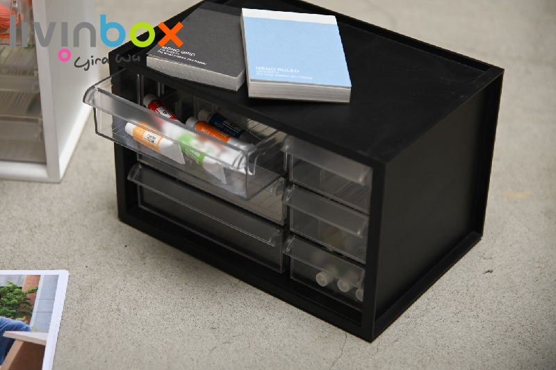 Small plastic desktop storage with 6 drawers Plastic Storage